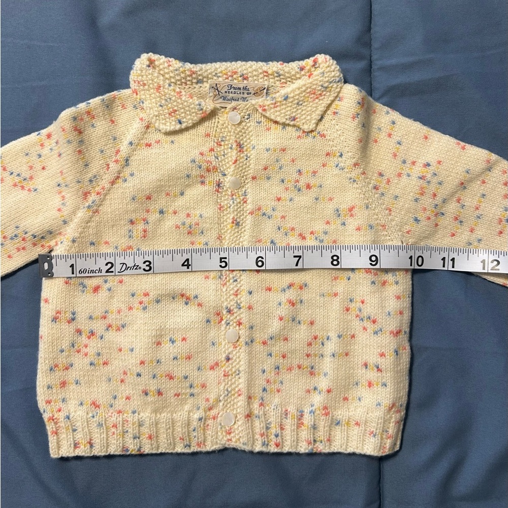 Cream Knit Baby Cardigan and Bonnet Set - Picture 7 of 9